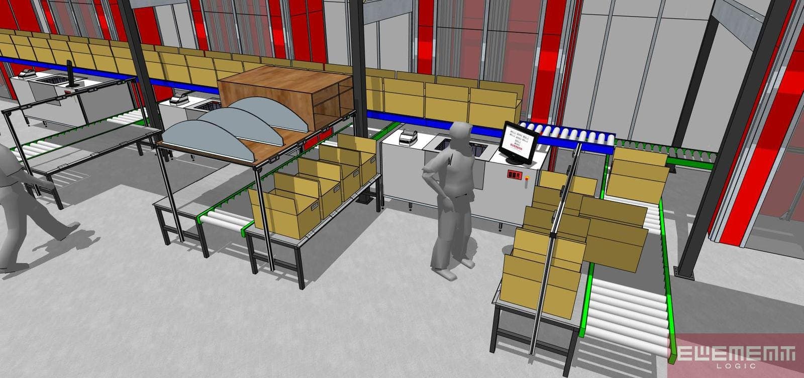 A graphic representation of the AutoStore system at Intersport