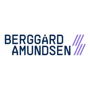 Bergaard Amundsen Logo with blue and purple details