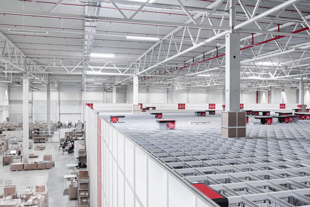 Autostore warehouse seen from above