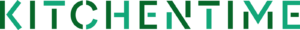 The KitchenTime Logo with green capital letters