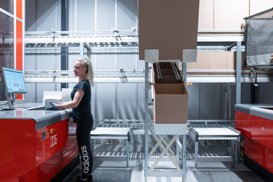 Woman working on an workstation