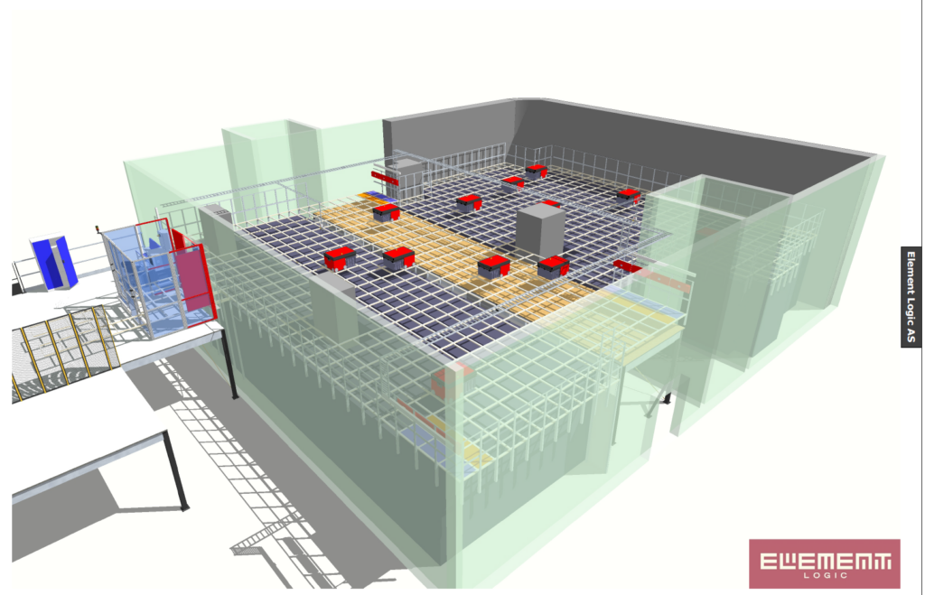 An illustration of the AutoStore solution from Element Logic.