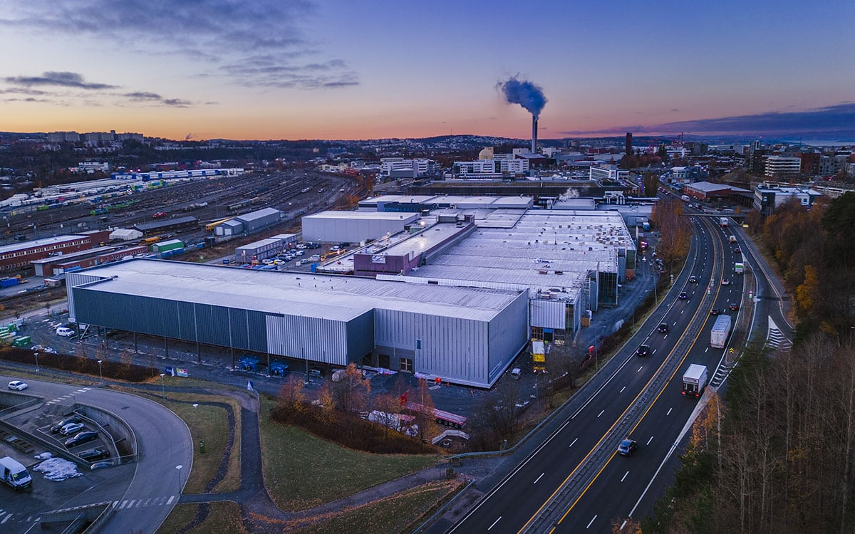 Warehouse of Meny at night