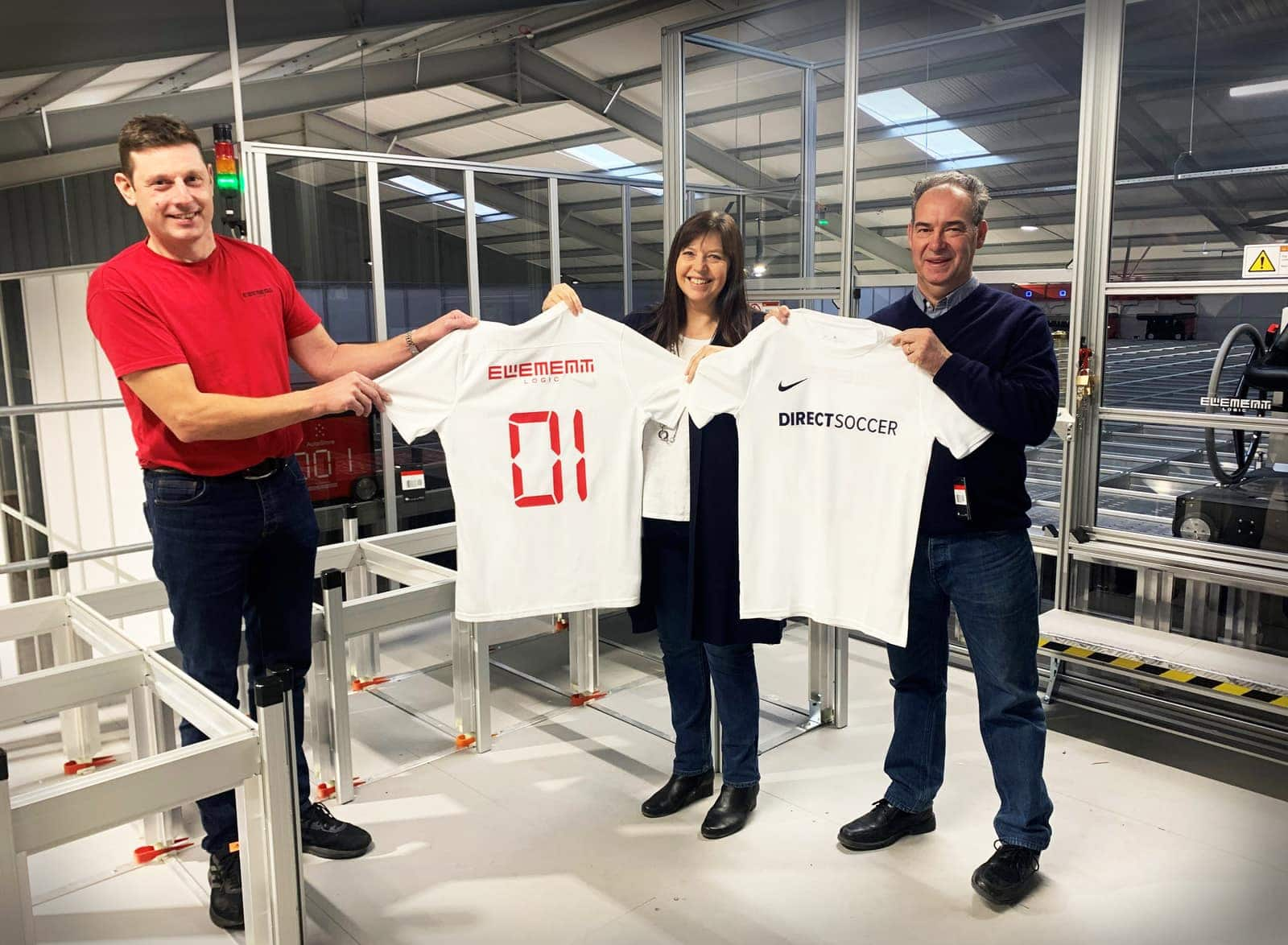 Three people showing two t-shirts