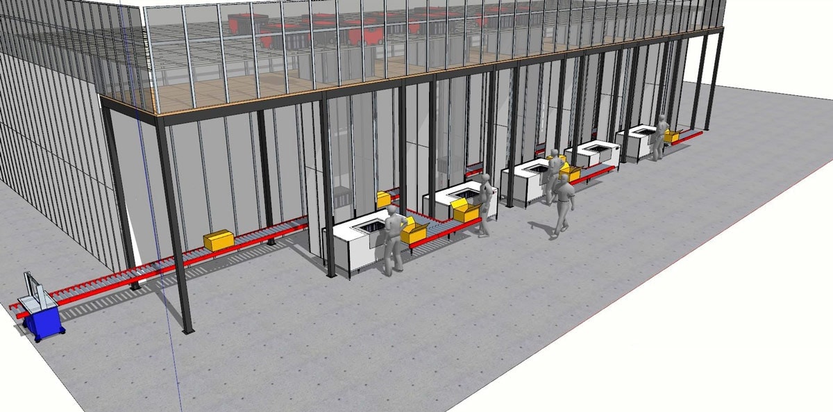 An illutration of the Rexel AutoStore solution from Element Logic