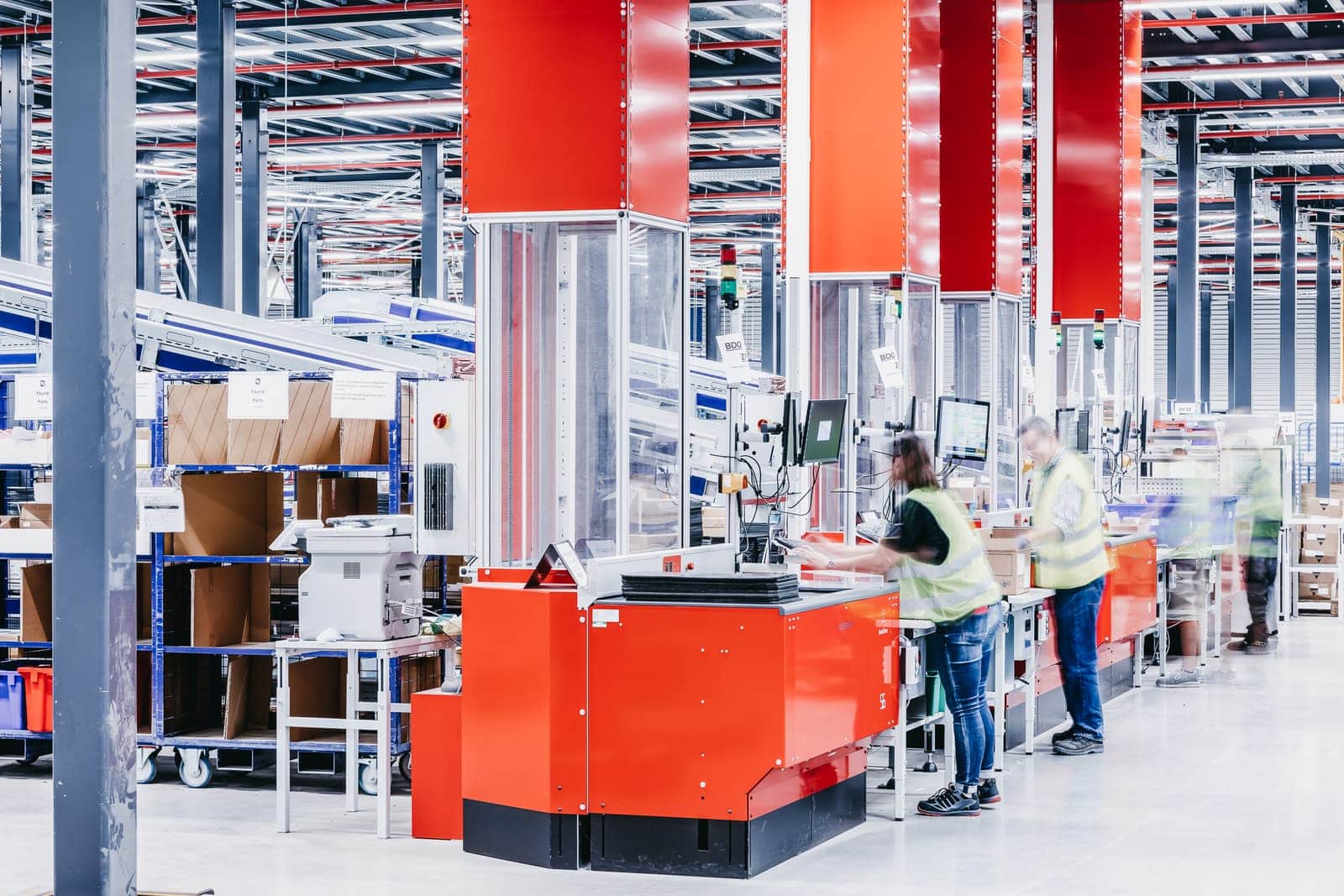 AutoStore picking station inside TTI warehouse