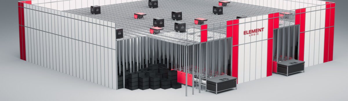 mock up of an autostore unit by element logic