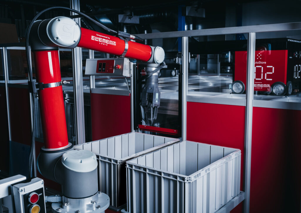 Element Logic arm picking out of an autostore bin